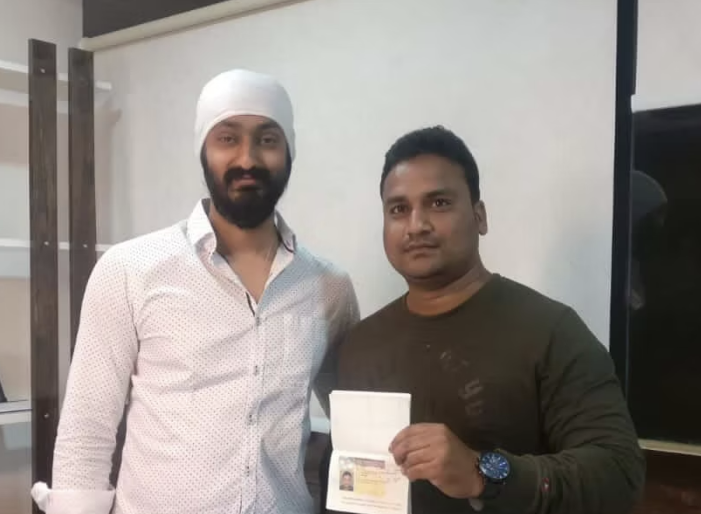 Student receiving visa approval for overseas education